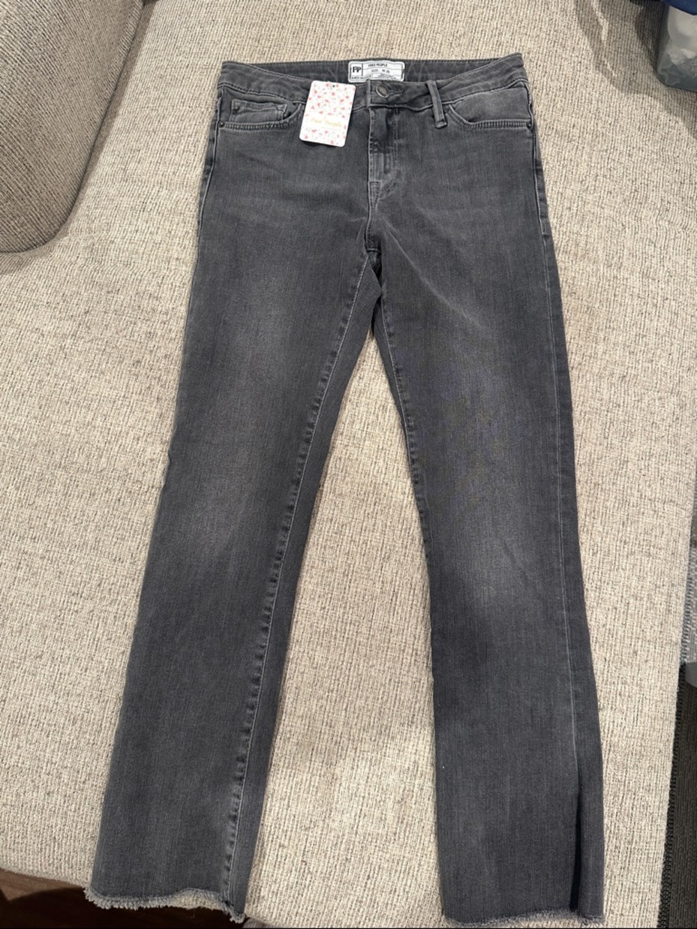 Free People women’s  Charcoal Slim Straight Jeans